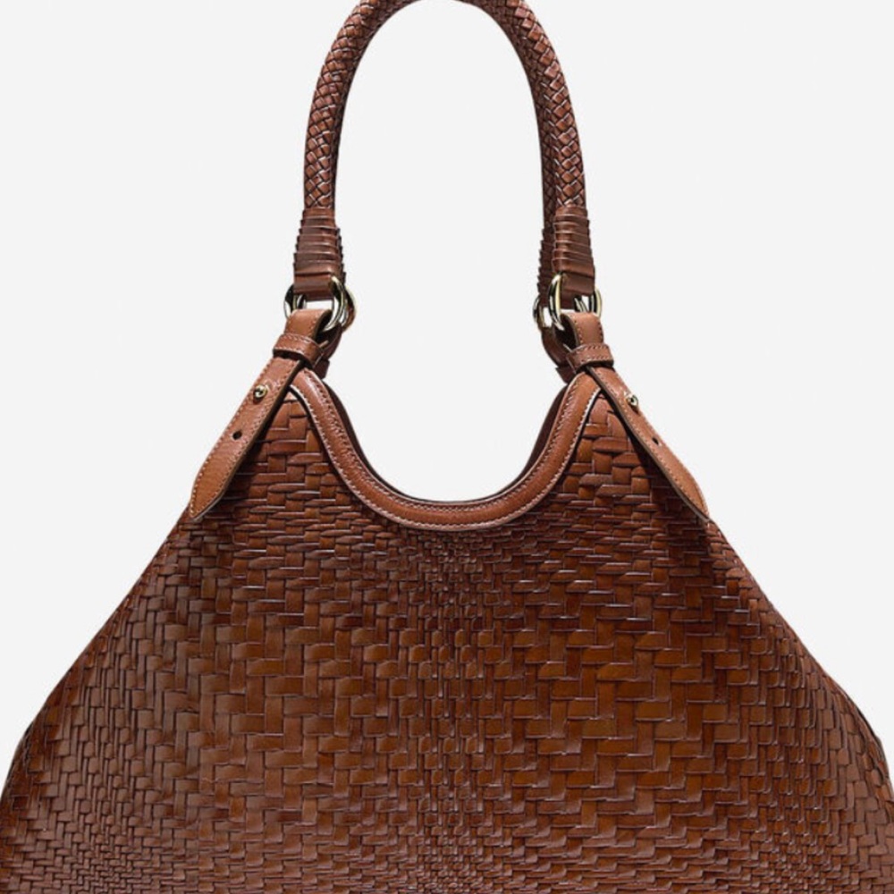 Genevieve Weave large triangle tote